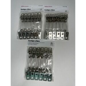 36 Office Depot Badge,‎ I.D. Card, Name Tag Clips Replacement #344-289 NEW LOT